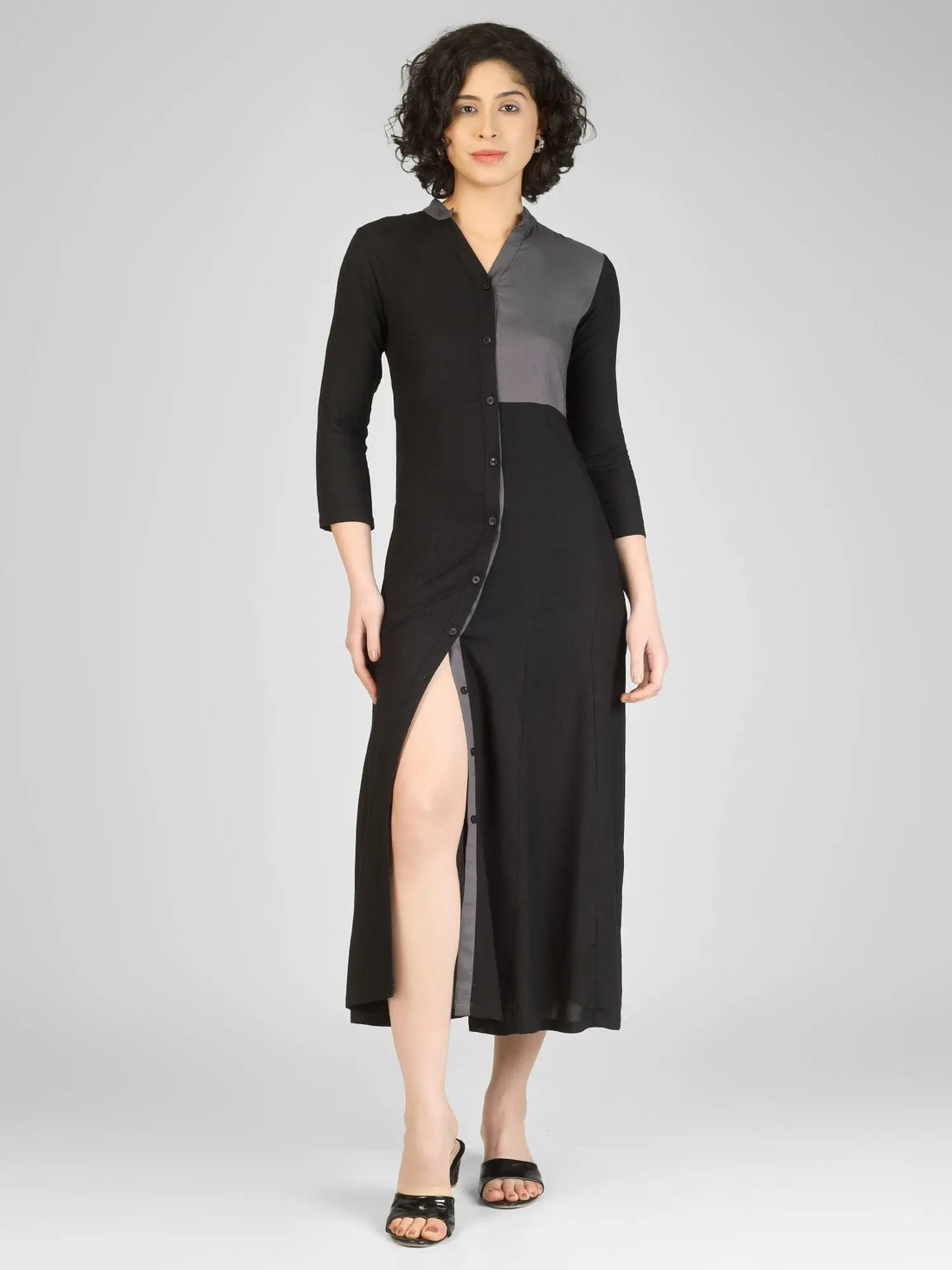 Bold Black Rayon Straight Kurtis My Store