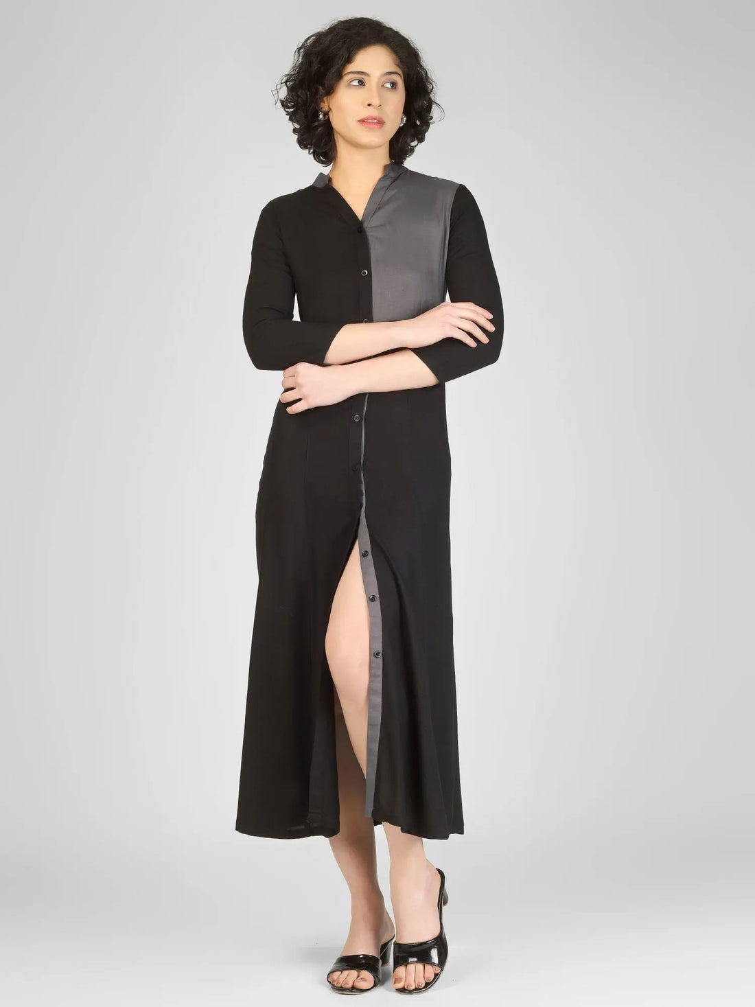 Bold Black Rayon Straight Kurtis My Store