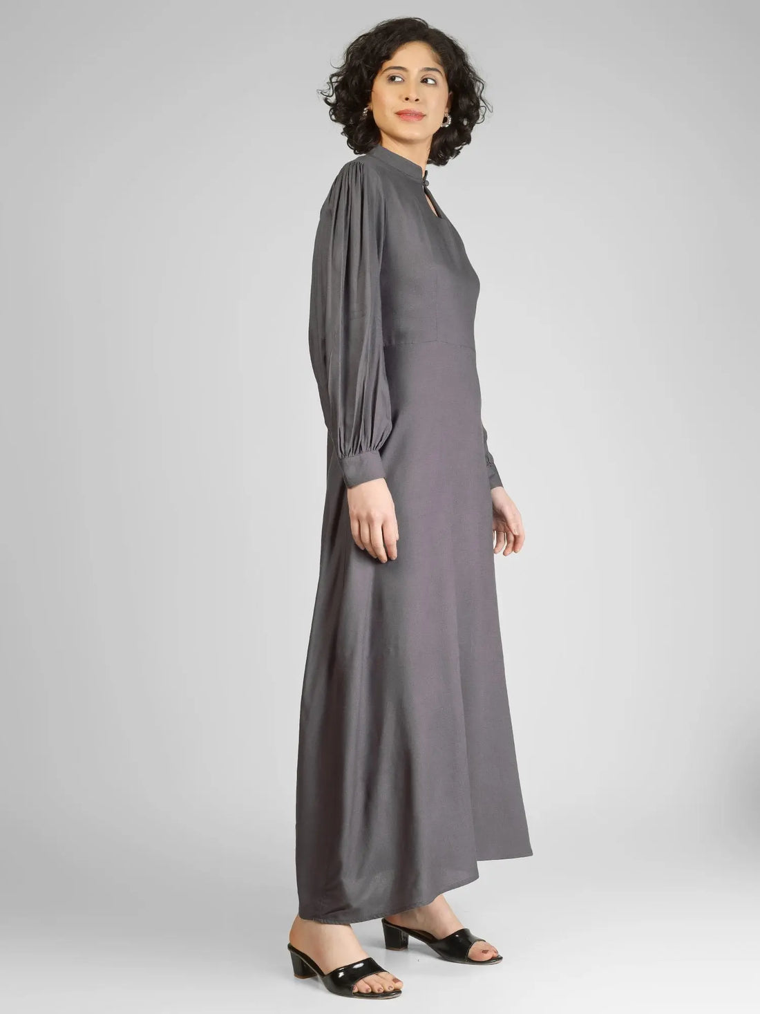 Charming Grey Viscose Slub Anarkali Kurtis My Store