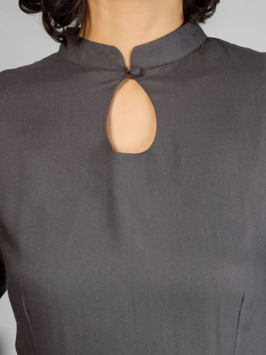 Charming Grey Viscose Slub Anarkali Kurtis My Store