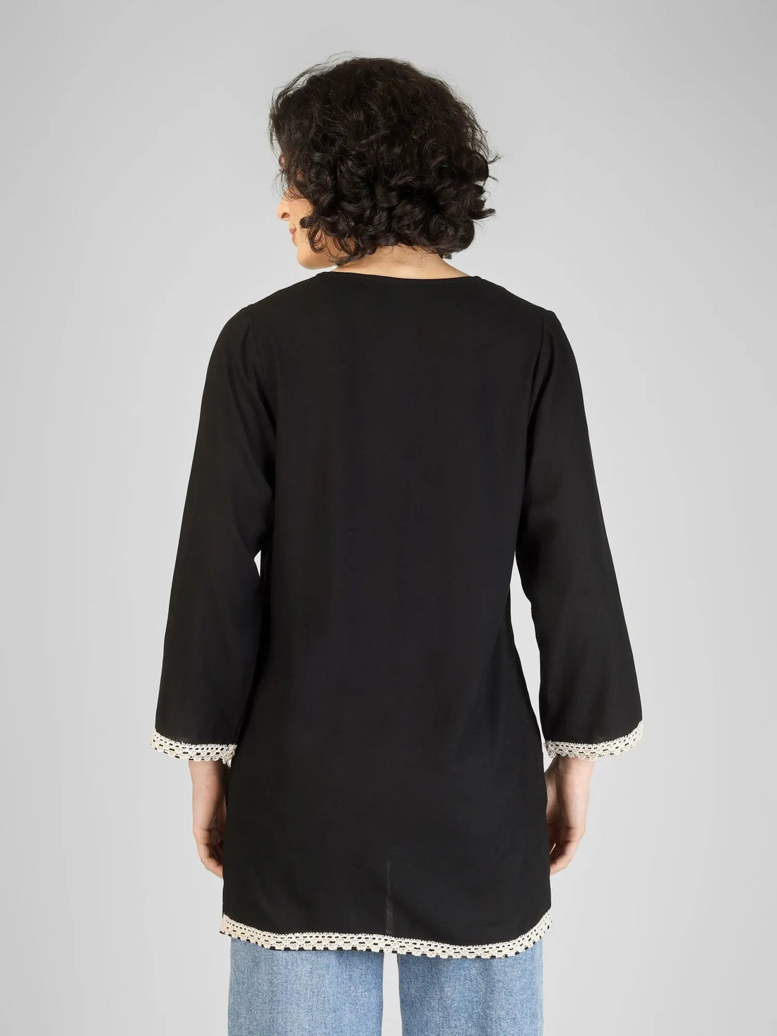 Classic Black Rayon Kurti My Store