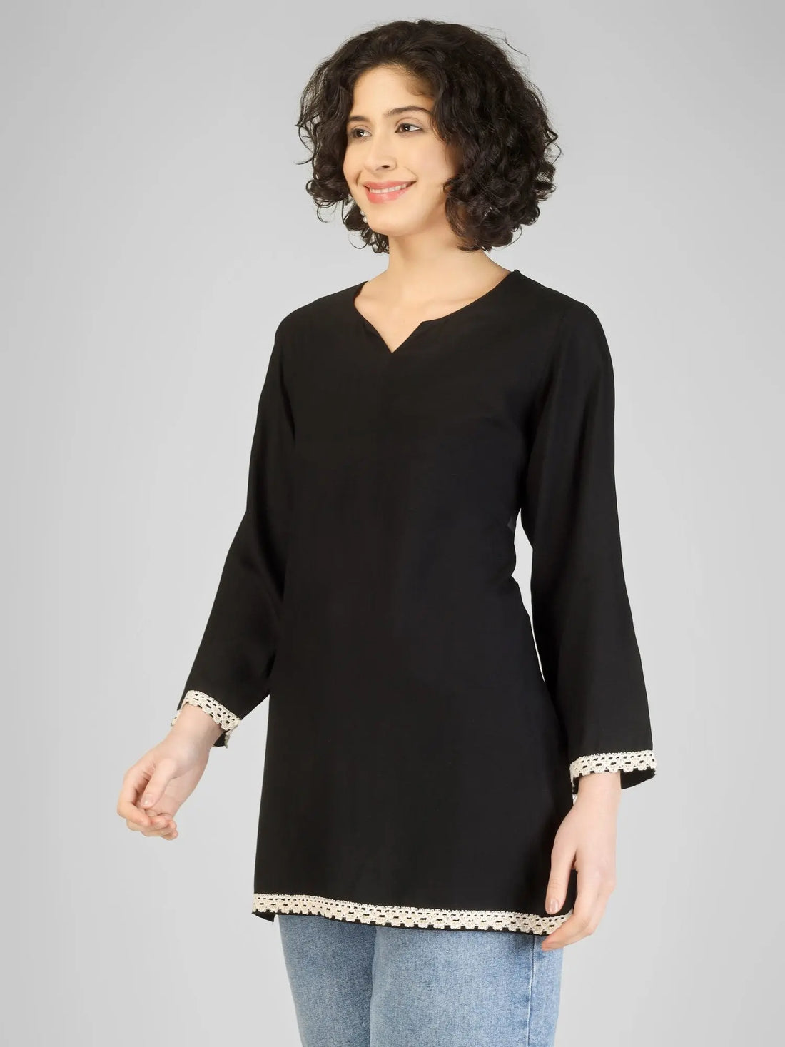 Classic Black Rayon Kurti My Store