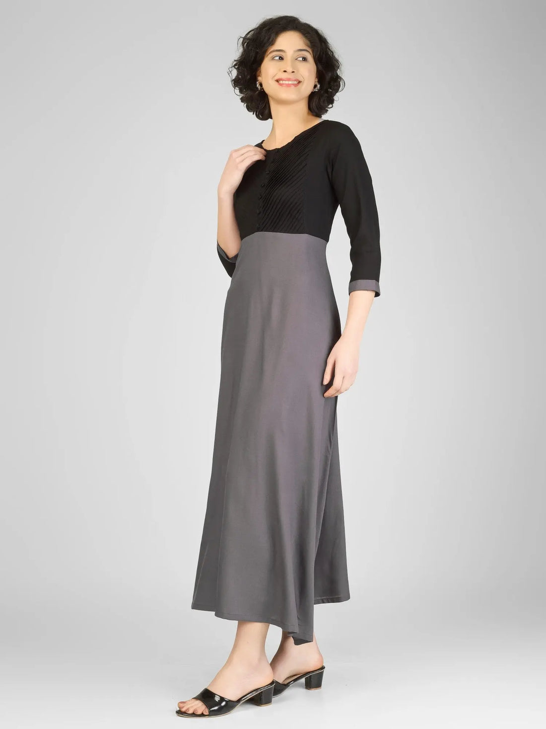 Stylish Grey and Black Viscose Kurti My Store