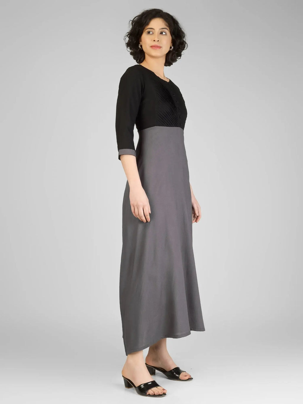 Stylish Grey and Black Viscose Kurti My Store