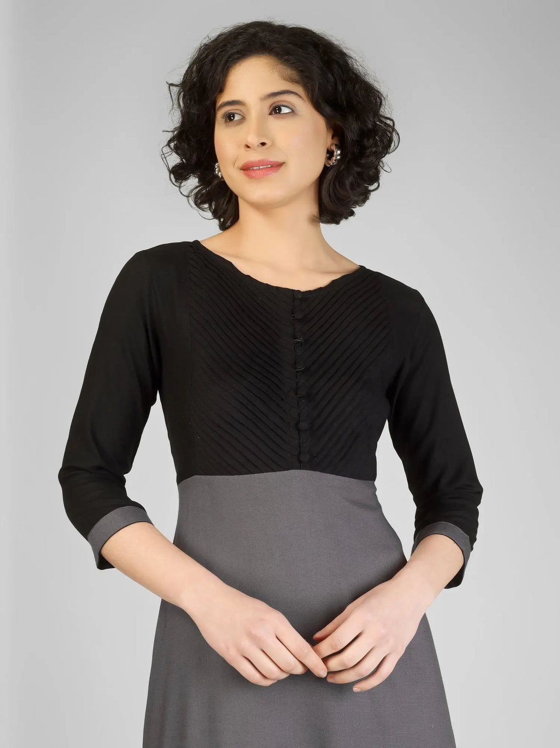 Stylish Grey and Black Viscose Kurti My Store