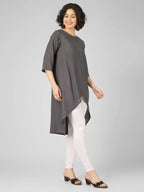 Striking Grey Viscose Slub Wrap Kurtis My Store