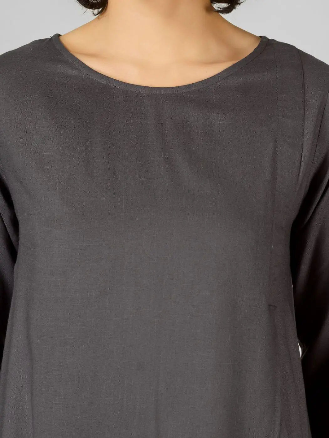 Striking Grey Viscose Slub Wrap Kurtis My Store