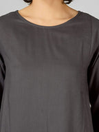 Striking Grey Viscose Slub Wrap Kurtis My Store