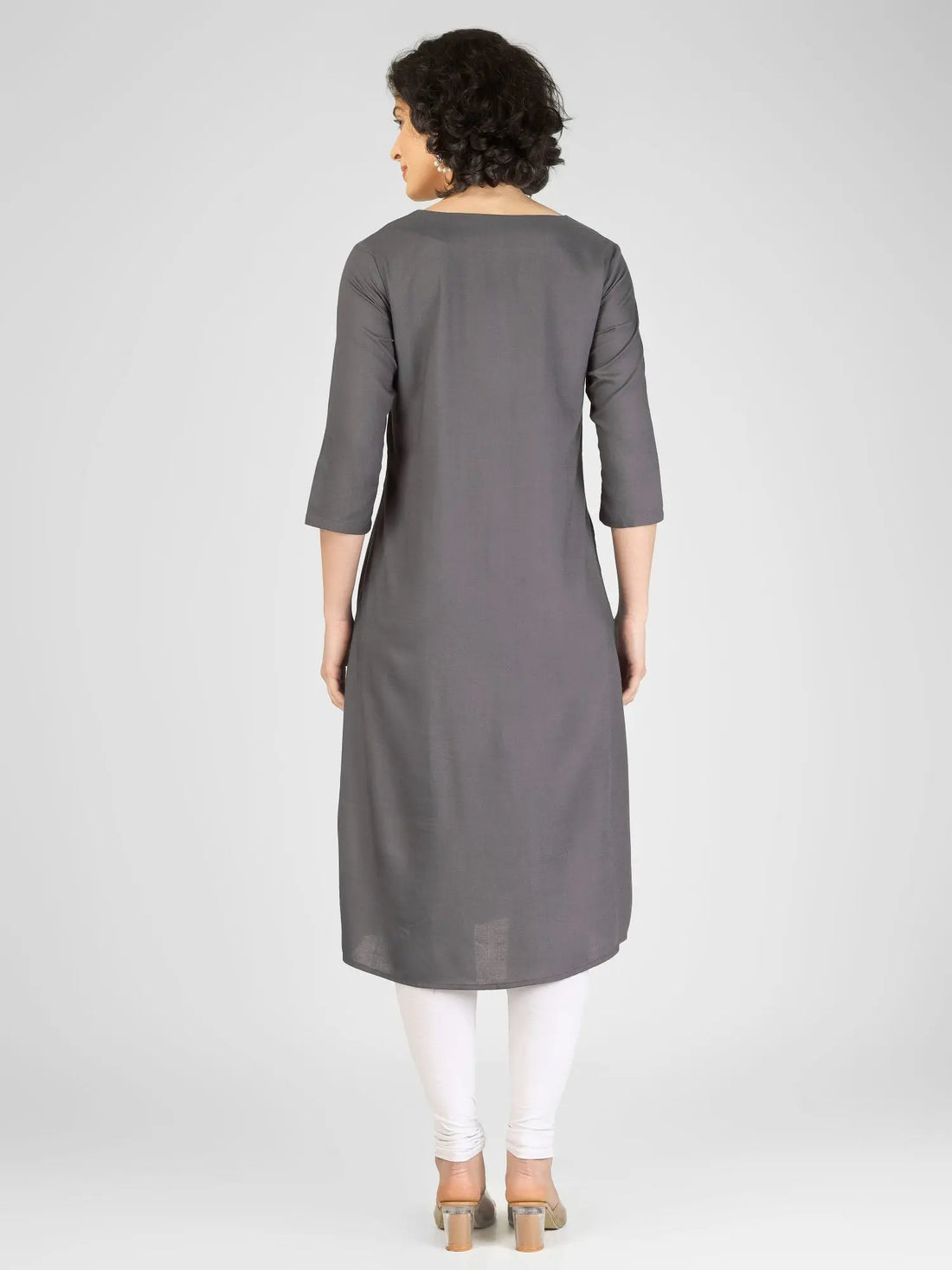 Graceful Grey Viscose Slub Kurtis My Store