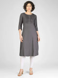 Graceful Grey Viscose Slub Kurtis My Store