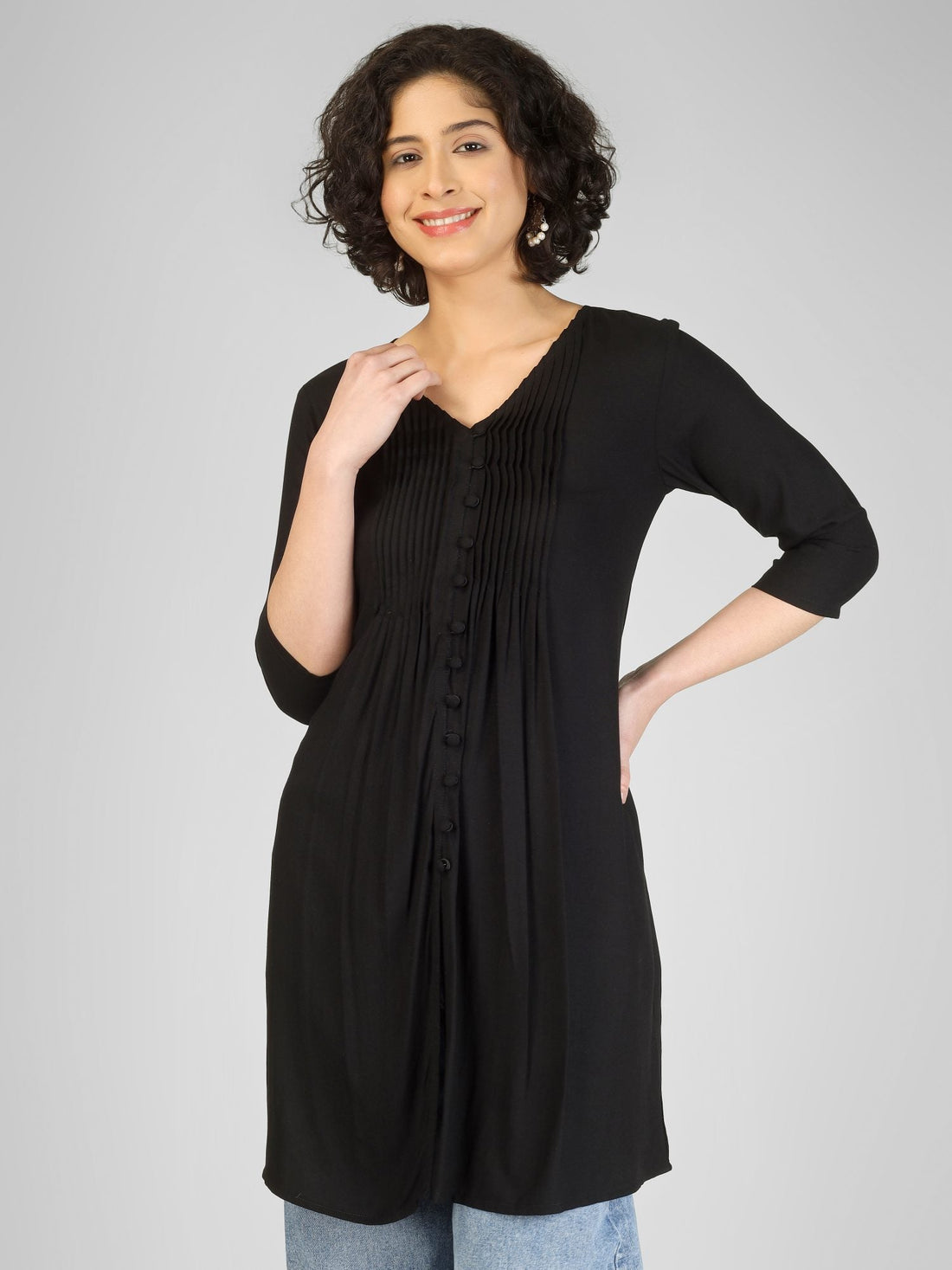 Classic Black Rayon Kurtis My Store