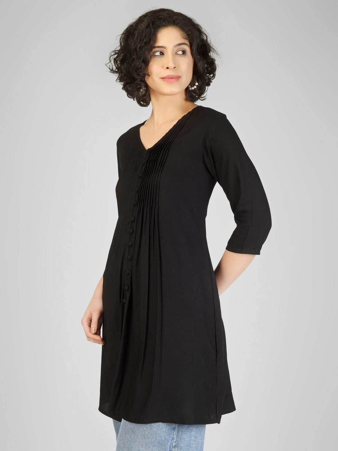 Classic Black Rayon Kurtis My Store