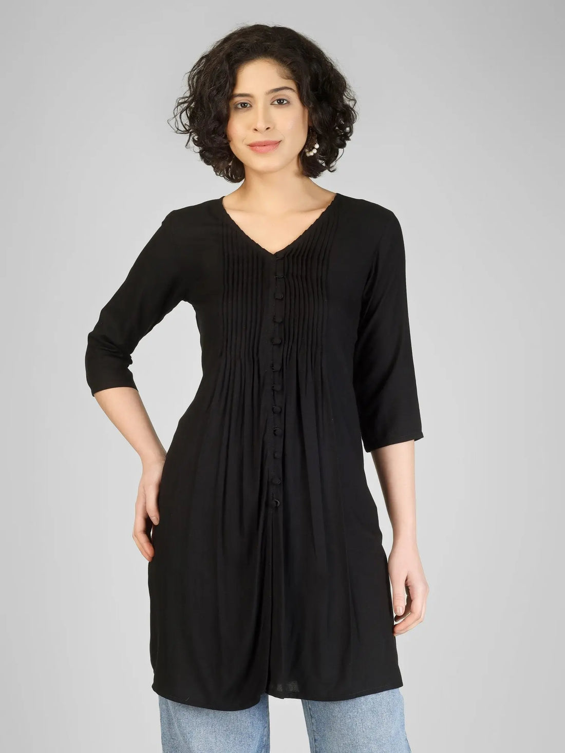 Classic Black Rayon Kurtis My Store