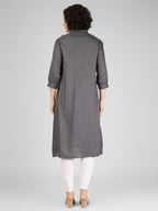 Chic Grey Viscose Slub Kurtis My Store