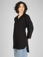 Minimalist Black Rayon Kurti My Store