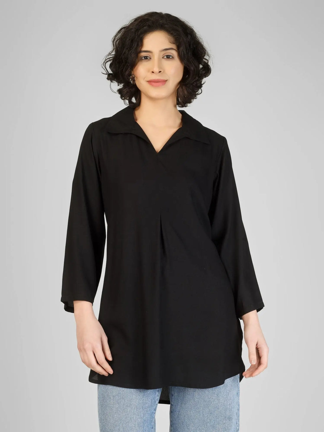 Minimalist Black Rayon Kurti My Store