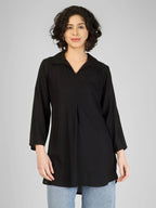 Minimalist Black Rayon Kurti My Store
