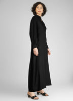 Charming Black Viscose Slub Anarkali Kurtis