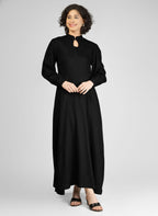 Charming Black Viscose Slub Anarkali Kurtis