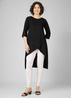 Black Viscose Wrap Kurtis