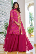 Elegant Magenta Georgette Bandhani Print Suit Set My Store