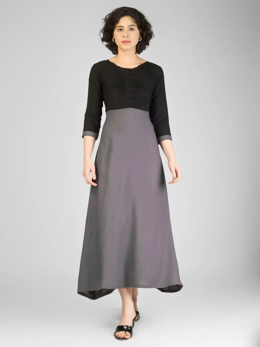Stylish Grey and Black Viscose Kurti My Store