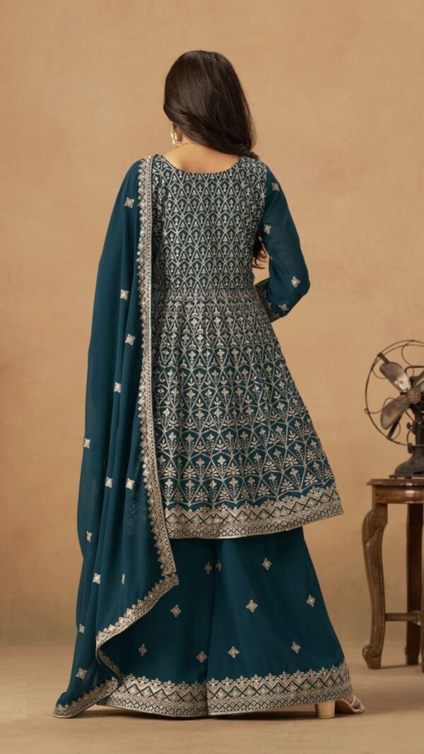 Fabulous Blue Georgette Palazzo Salwar Kameez – 60528-233-C