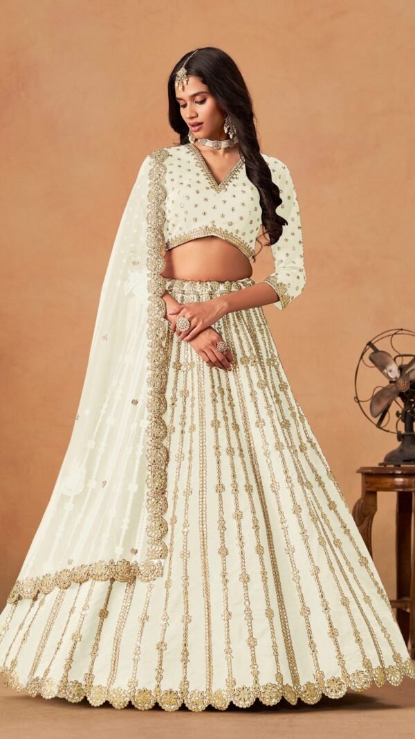 Graceful Cream Art Silk Traditional Lehenga Choli – 60546-2051