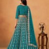 Polished Aqua Blue Art Silk Traditional Lehenga Choli – 60546-2053