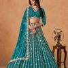 Polished Aqua Blue Art Silk Traditional Lehenga Choli – 60546-2053