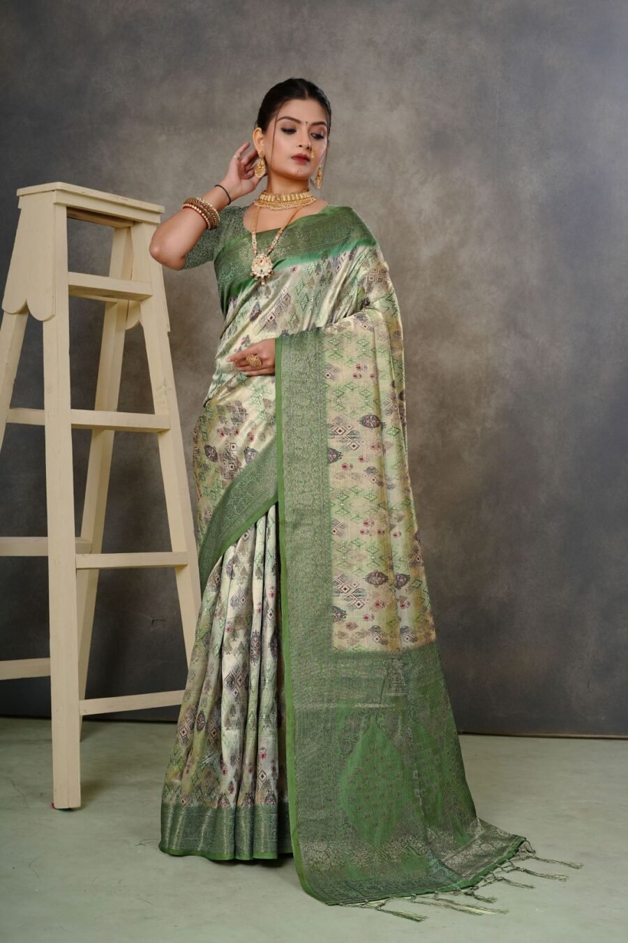 Radiant Multi-Color Handloom Silk Traditional Saree – 60637-9822-B