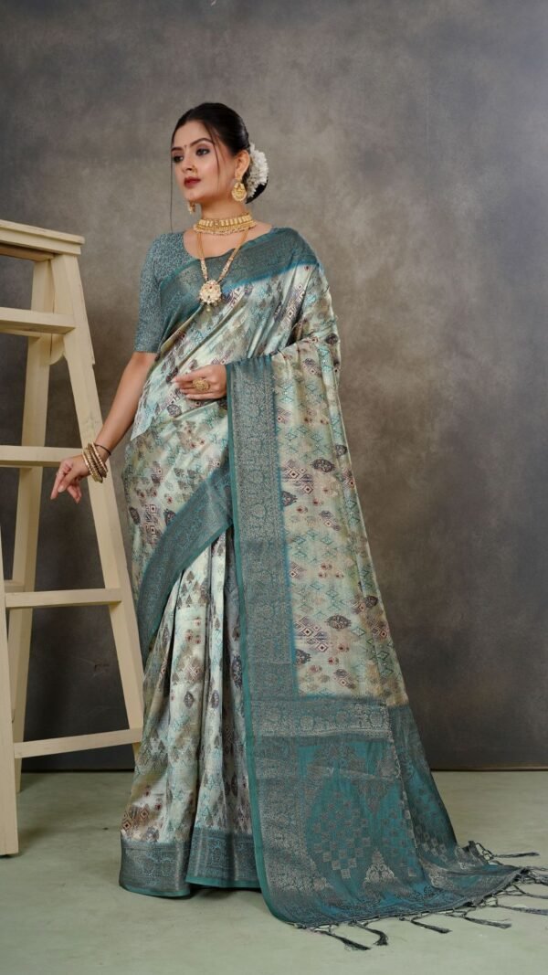 Delightful Multi-Color Handloom Silk Traditional Saree – 60637-9822-D