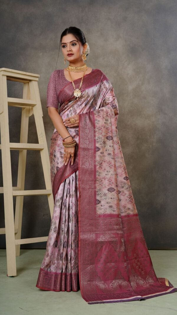 Dazzling Multi-Color Handloom Silk Traditional Saree – 60637-9822-E