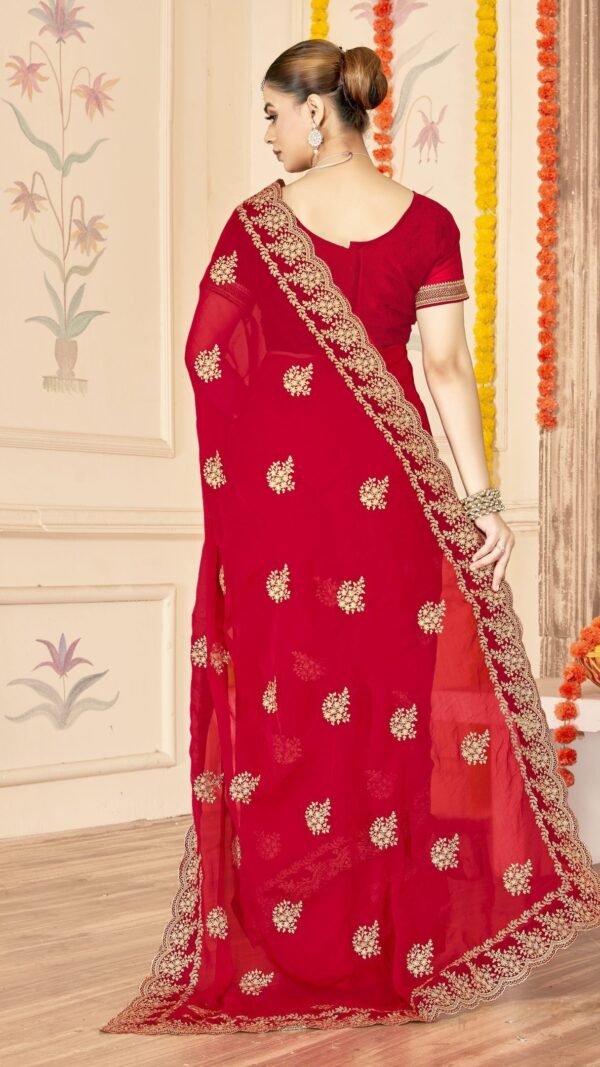 Ravishing Red Moss Silk Traditional Saree – 60652-8482