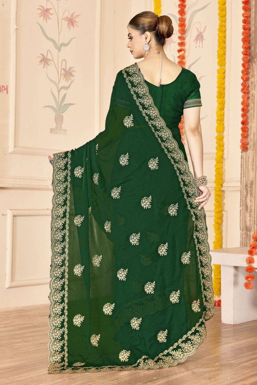 Classy Green Moss Silk Traditional Saree – 60652-8483