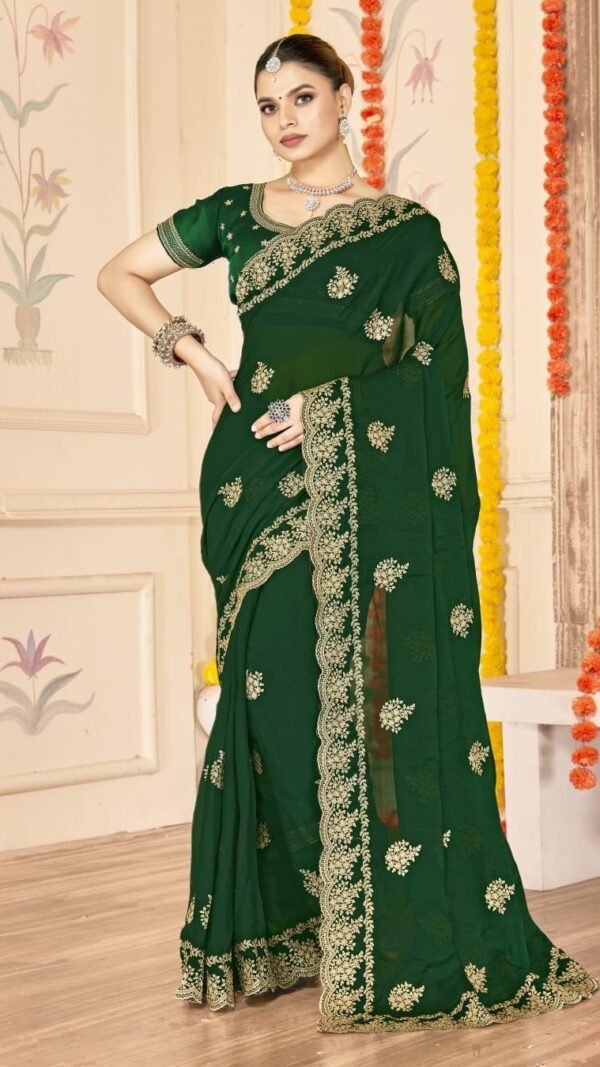 Classy Green Moss Silk Traditional Saree – 60652-8483