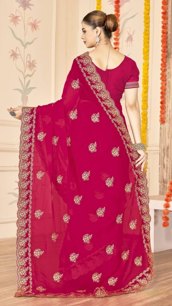 Magnetic Pink Moss Silk Traditional Saree – 60652-8484