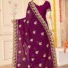 Exquisite Violet Moss Silk Traditional Saree – 60652-8485