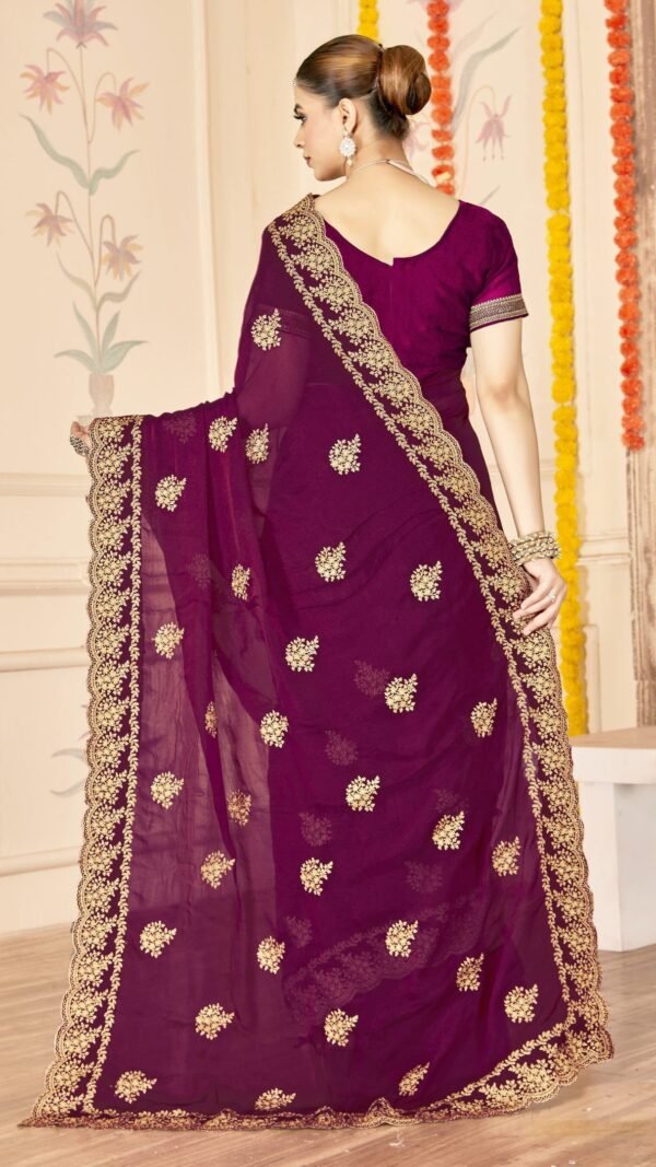 Exquisite Violet Moss Silk Traditional Saree – 60652-8485