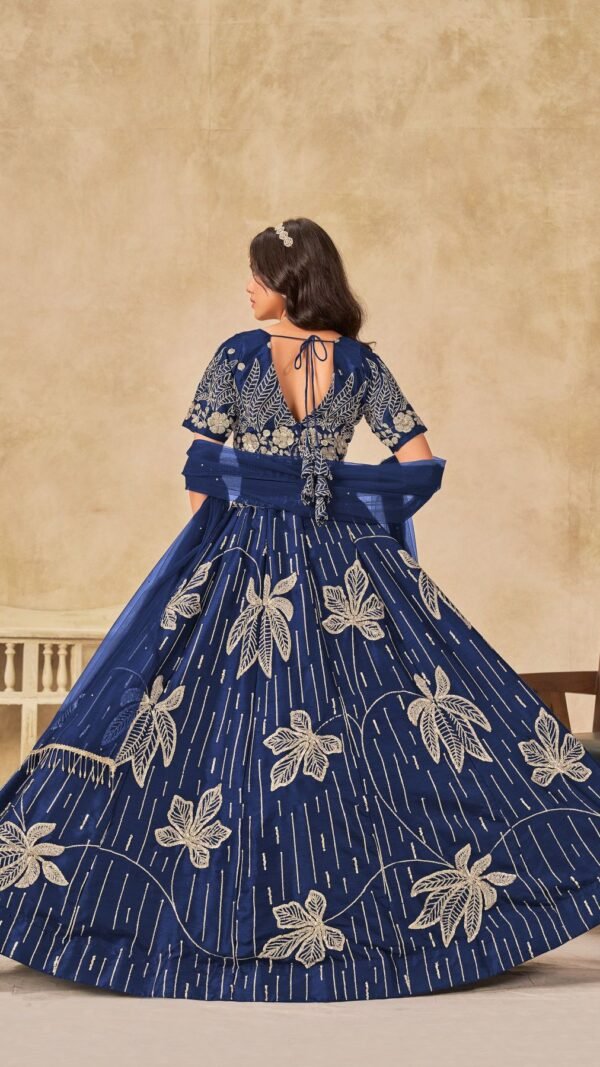 Stunning Navy Blue Art Silk Classic Lehenga Choli – 60661-2063
