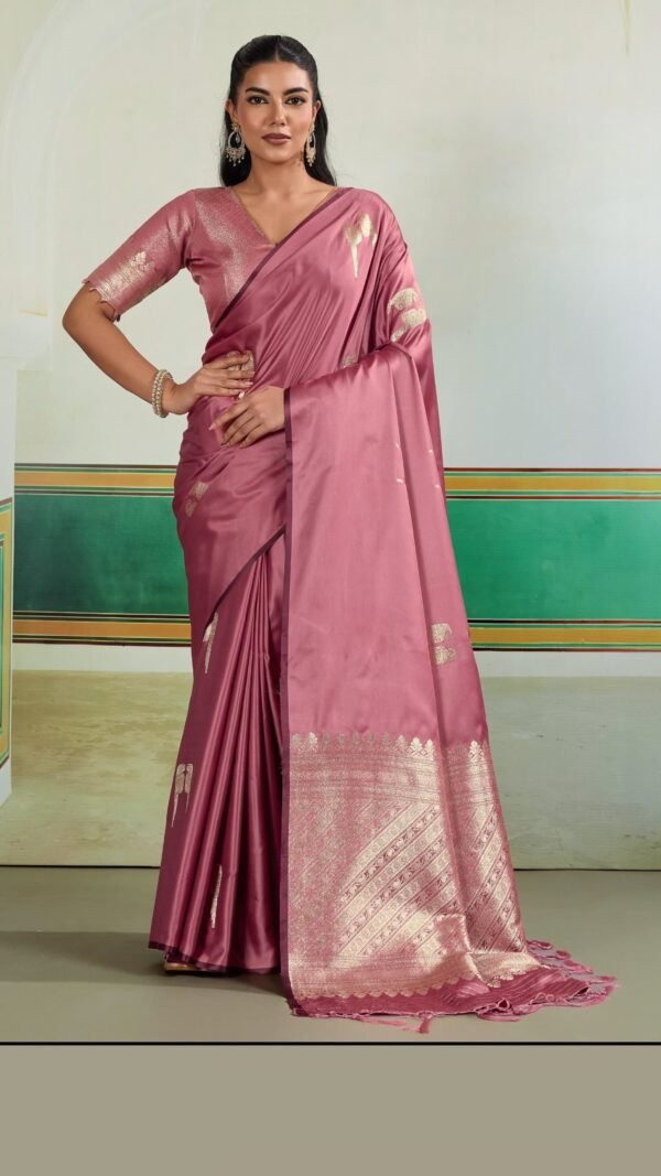 Stunning Maroon Satin Traditional Saree – 60667-002