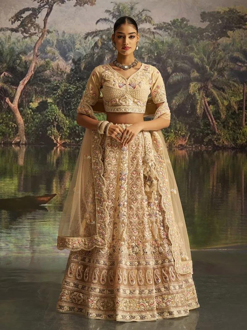 Glamorous Cream Traditional Lehenga Choli – AD-PV8-100001
