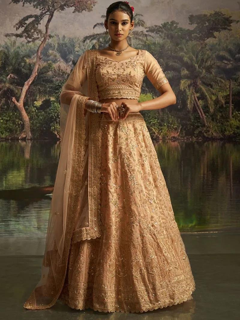 Flawless Peach Traditional Lehenga Choli – AD-PV8-100005
