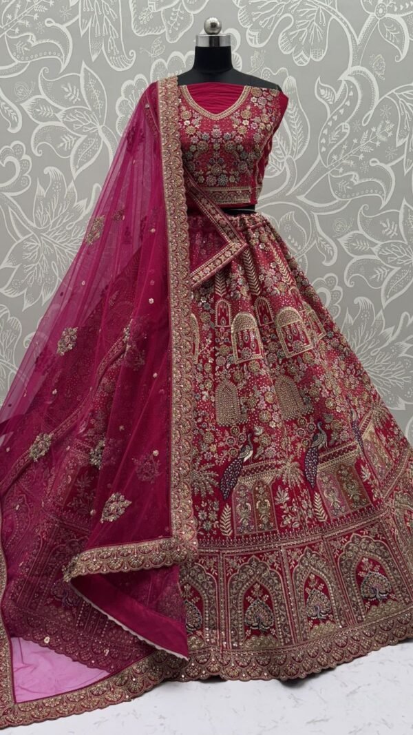 Modern Red Silk Traditional Lehenga Choli – 60556-2901-B