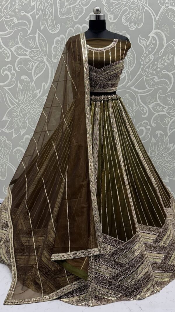 Dynamic Mehendi Bridal Net Traditional Lehenga Choli – 60556-2902-B Dynamic Mehendi Bridal Net Traditional Lehenga Choli – 60556-2902-B