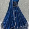 Confident Royal Blue Satin Traditional Lehenga Choli – 60556-2903-B