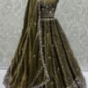 Elegant Green Satin Traditional Lehenga Choli – 60556-2903-C