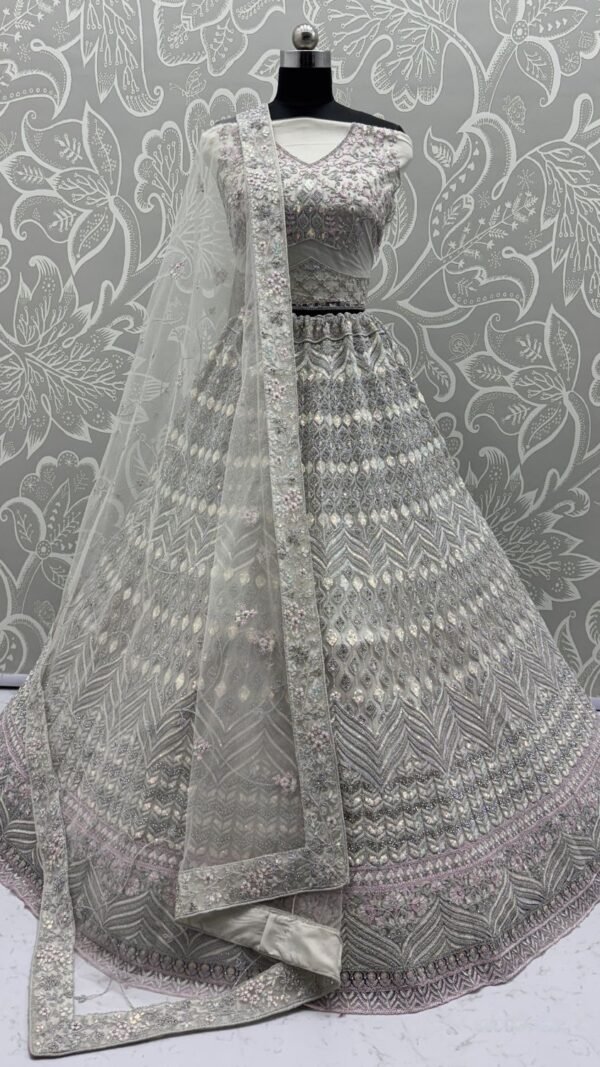 Charming Pista Green Net Traditional Lehenga Choli – 60556-2904-B