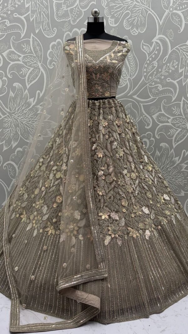 Captivating Beige Net Traditional Lehenga Choli – 60556-2905-A