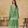 Timeless Green Chinon Palazzo Salwar Kameez – 61002-234-A